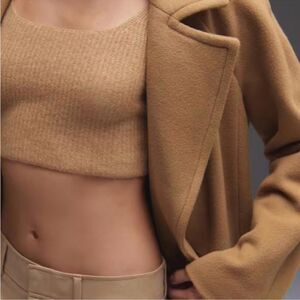 Everlane Sweater Brahmi  Crop Top•camel neutral summer bralette tank lounge bra